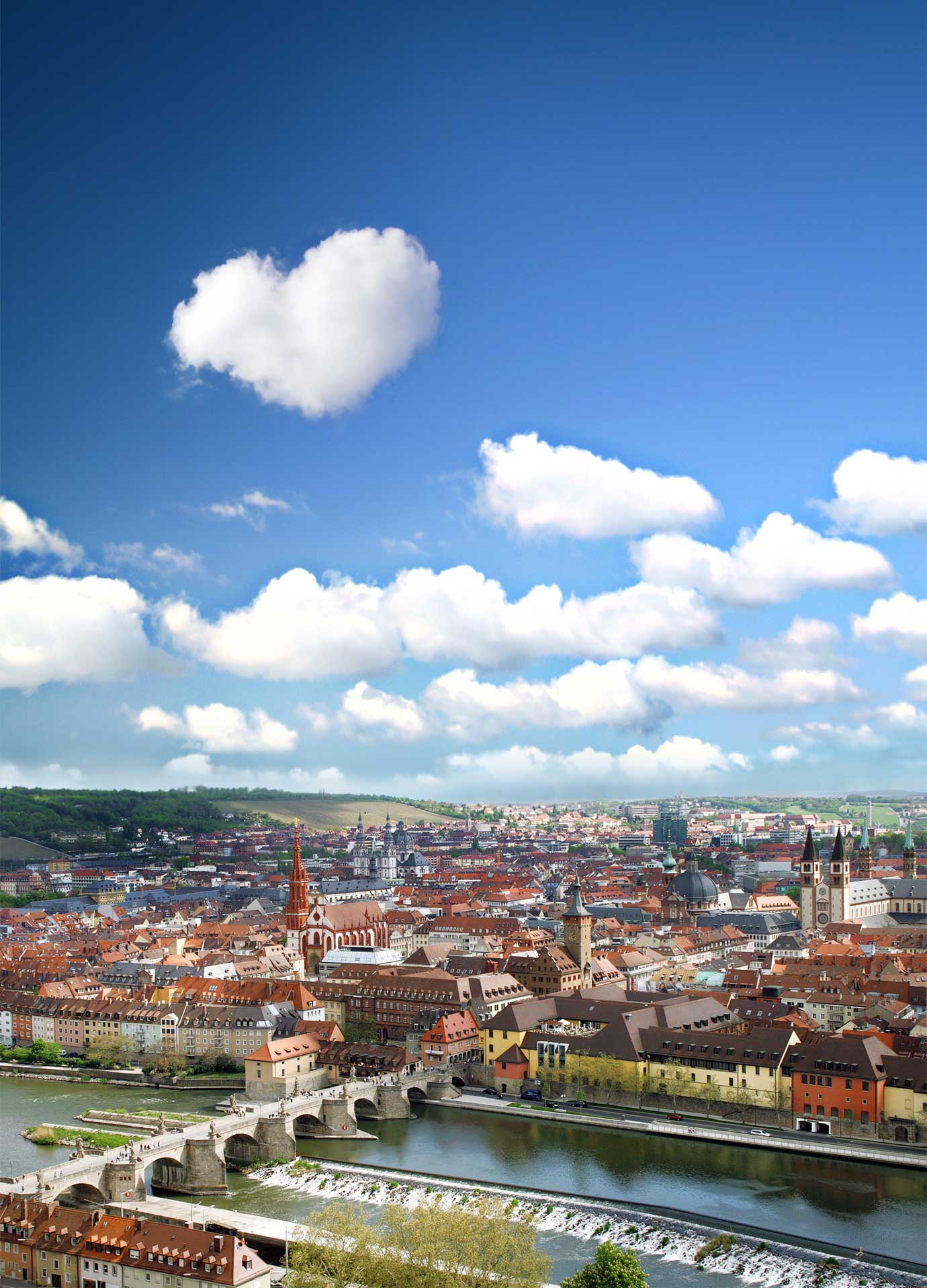 Panoramaaufnahme von Würzburg