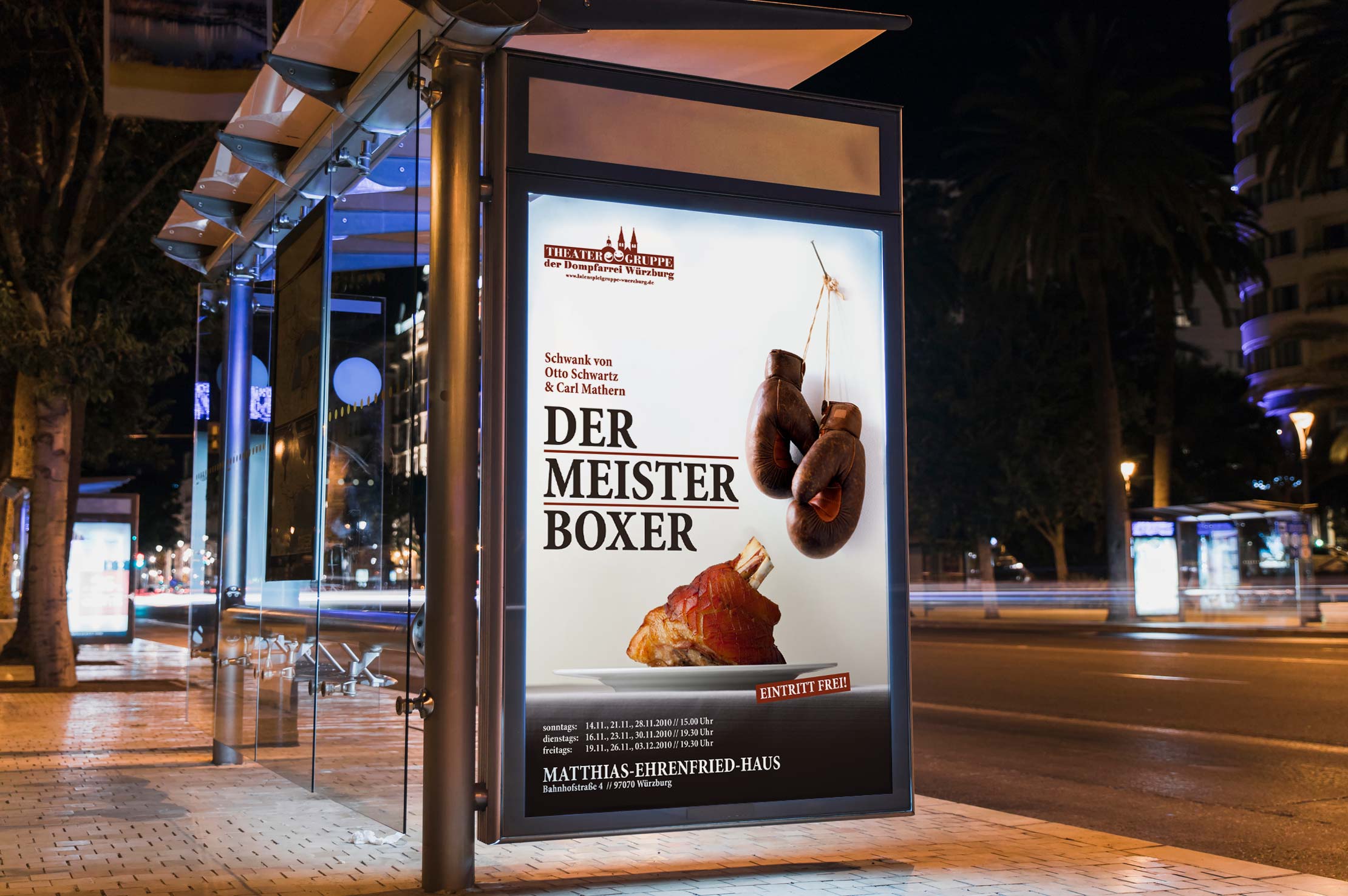 Plakatdesign für das Theaterstück: Der Meisterboxer